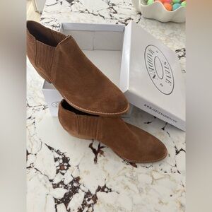 Steve Madden Tan Suede Slip-On Booties